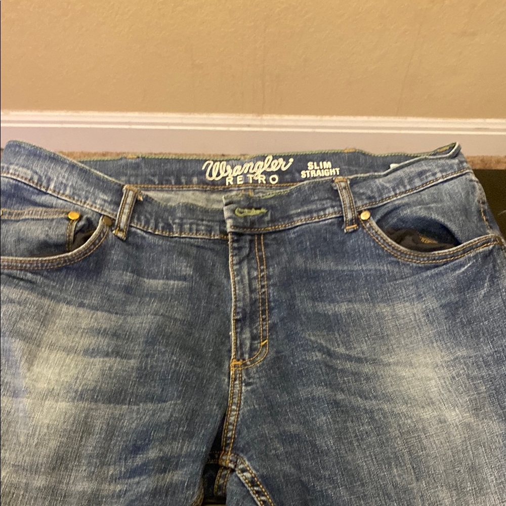 Wrangler Blue Slim Straight Jeans